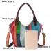 Women Oil Wax Genuine Leather Hobos Handbags Large Capacity Patchwork Bohemian Crossbody Bags