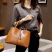 Women Faux Leather Solid Handbag Vintage Crossbody Bag