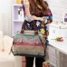 Women Casual Stripe Canvas Contrast Color Multi-pocket Handbag Shoulder Bag