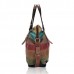 Women Casual Stripe Canvas Contrast Color Multi-pocket Handbag Shoulder Bag