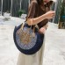 Women Travel Summer Beach Large Capacity Straw Circle Handbag Tote