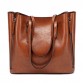 Women Solid Large Capacity Leisure Handbag Faux Leather Shoulder Tote Bag