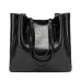 Women Solid Large Capacity Leisure Handbag Faux Leather Shoulder Tote Bag