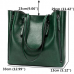 Women Solid Large Capacity Leisure Handbag Faux Leather Shoulder Tote Bag