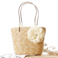 Women Straw Flower Designer Handbag Vocation Beach Bag