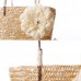 Women Straw Flower Designer Handbag Vocation Beach Bag