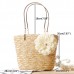 Women Straw Flower Designer Handbag Vocation Beach Bag