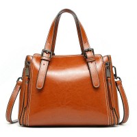 Women Genuine Leather Retro Handbag Oli Wax Crossbody Bag