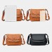 Women Solid Multi-pocket Middle-aged Vintage Crossbody Bag Shoulder Bag