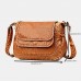 Women Solid Multi-pocket Middle-aged Vintage Crossbody Bag Shoulder Bag