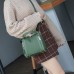 Women Leisure Solid Bucket Bags Faux Leather Large Capacity Crossbody Bags