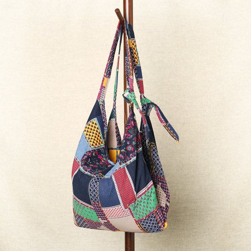 Women Casual Big Bag Cotton Printed Crossbody Bag