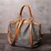 Women Cotton And Linen Large Capacity Tote Handbag Solid Leisure Crossbody Bag