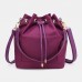 Women Casual Bucket Bag Solid Waterproof Bag