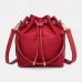 Women Casual Bucket Bag Solid Waterproof Bag