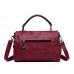 Women Soft Leather Crossbody Bags Stitching Leisure Handbags Solid Boston Shoulder Bags