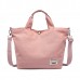 Women Canvas Tote Bag Solid Handbag Large Capacity Leisure Crossbody Bag