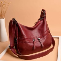 Women Soft Leather Solid Leisure Crossbody Bag Casual Shoulder Bag