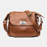 Women Vintage Casual Solid Crossbody Bag