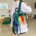 Women Ink Zipper Canvas Large Capacity Casual School Bag Backpack