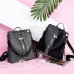 Women Multi-function Faux Leather Casual Travel Shoulder Bag Backpack For Women