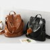 Women PU Leather Solid Casual Anti theft Backpack Shoulder Bag