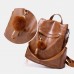 Women PU Leather Solid Casual Anti theft Backpack Shoulder Bag