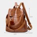 Women PU Leather Solid Casual Anti theft Backpack Shoulder Bag