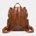 Women PU Leather Solid Casual Anti theft Backpack Shoulder Bag