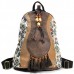 National Style Printed Tassel Backpack PU Leather Shoulder Bag For Women