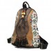 National Style Printed Tassel Backpack PU Leather Shoulder Bag For Women