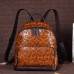 Brenice Genuine Leather Women Backpack Vintage Embossed Women Retro Bag Travel Backpack