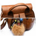 Women Travel Leisure PU Leather Backpack Cartoon Tassel Solid Bags