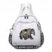 Women PU Leather Elephant Embroidery Backpack National Shoulder Bag