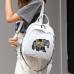 Women PU Leather Elephant Embroidery Backpack National Shoulder Bag