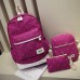 3PCS Canvas Backpack Set Casual Large Capacity School Bag