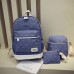 3PCS Canvas Backpack Set Casual Large Capacity School Bag