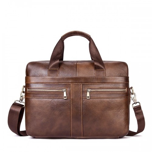 Man Vintage Genuine Leather Crossbody Business Handbag Bag 14″ Laptop Bag