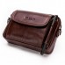 Vintage Genuine Leather Large Capacity Multi-function Phone Waist Bag Crossbody Bag For Men