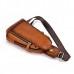 Men Brushed Vintage Genuine Leather Chest Bag Shoulder Bag Crossbody Bag