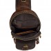 Men Brushed Vintage Genuine Leather Chest Bag Shoulder Bag Crossbody Bag