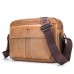 Men Genuine Leather Bag Solid Casual Crossbody Bag