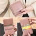 Women 4 Card Slots Trifold Solid Wallet