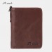 Men Rfid Bifold Genuine Leather Wallet Zipper Purse