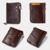 Men Vintage RFID Blocking Genuine Leather 12 Card Slots Zipper Wallet