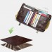 Men Vintage RFID Blocking Genuine Leather 12 Card Slots Zipper Wallet