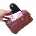 Men PU Leather Belt Purse Solid Multi-function Phone Bag Casual Waist Bag