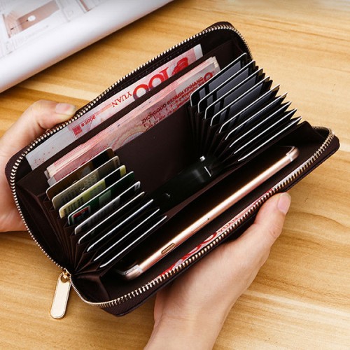 Large Capacity Multi-functional 18 Card Slots 6inch Phone Bag Card Holder Long Wallet