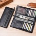 Men PU Leather Solid Long Phone Purse 11 Card Slot Wallet