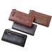 Men PU Leather Solid Long Phone Purse 11 Card Slot Wallet